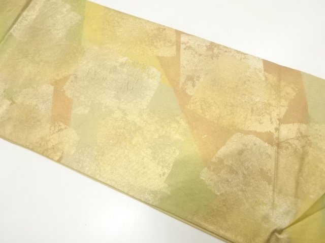 JAPANESE KIMONO / ANTIQUE FUKURO OBI / SILK / WOVEN SHIKISHI PATTERN